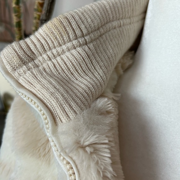 Vintage 90s ESPRIT Checkered Faux Fur Coat Bomber Jacket Mob Wife Size Medium - Picture 10 of 10